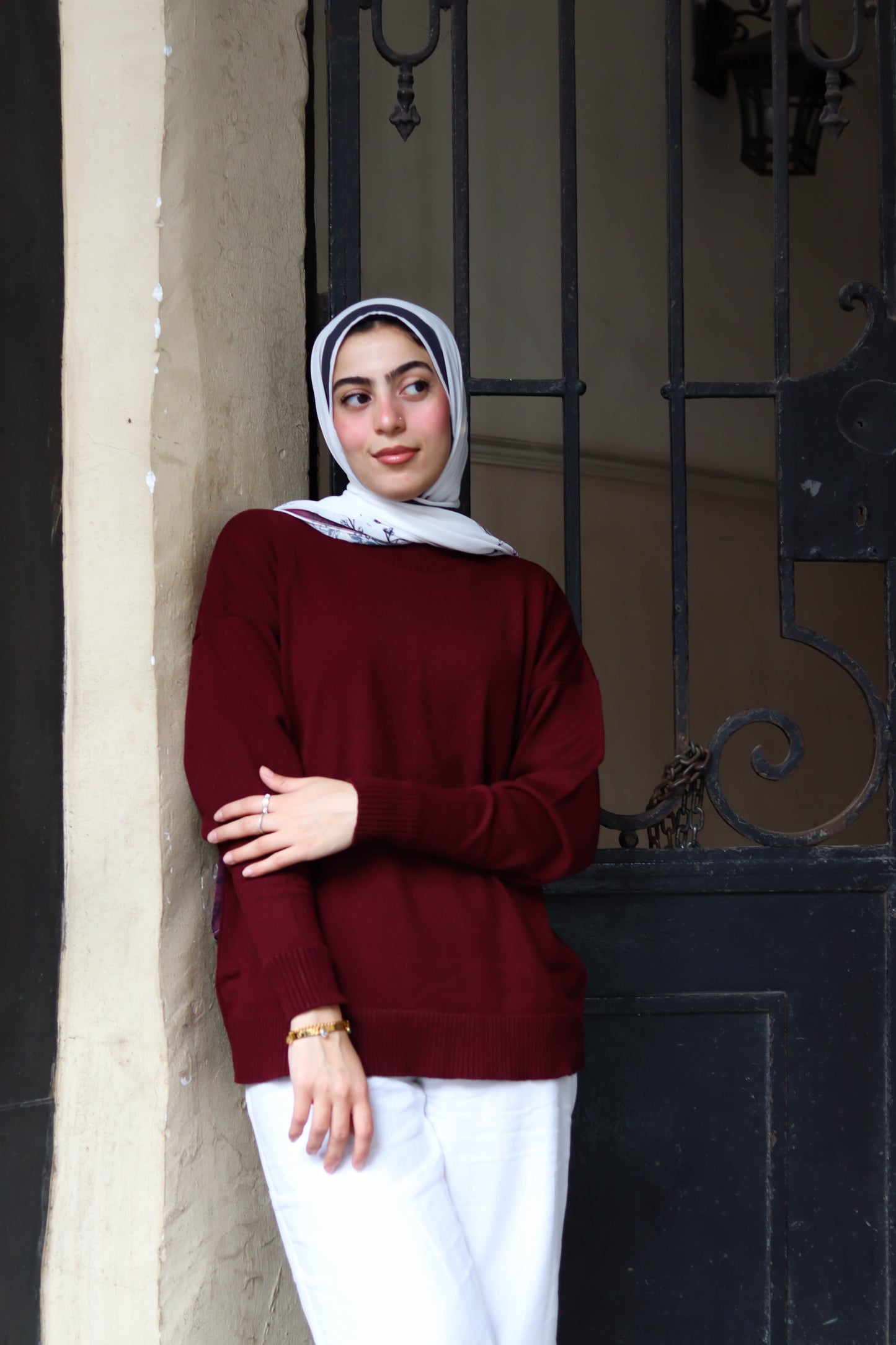 Lina pullover in burgundy