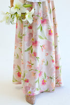 Petal Whisper satin skirt