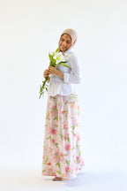 Petal Whisper satin skirt