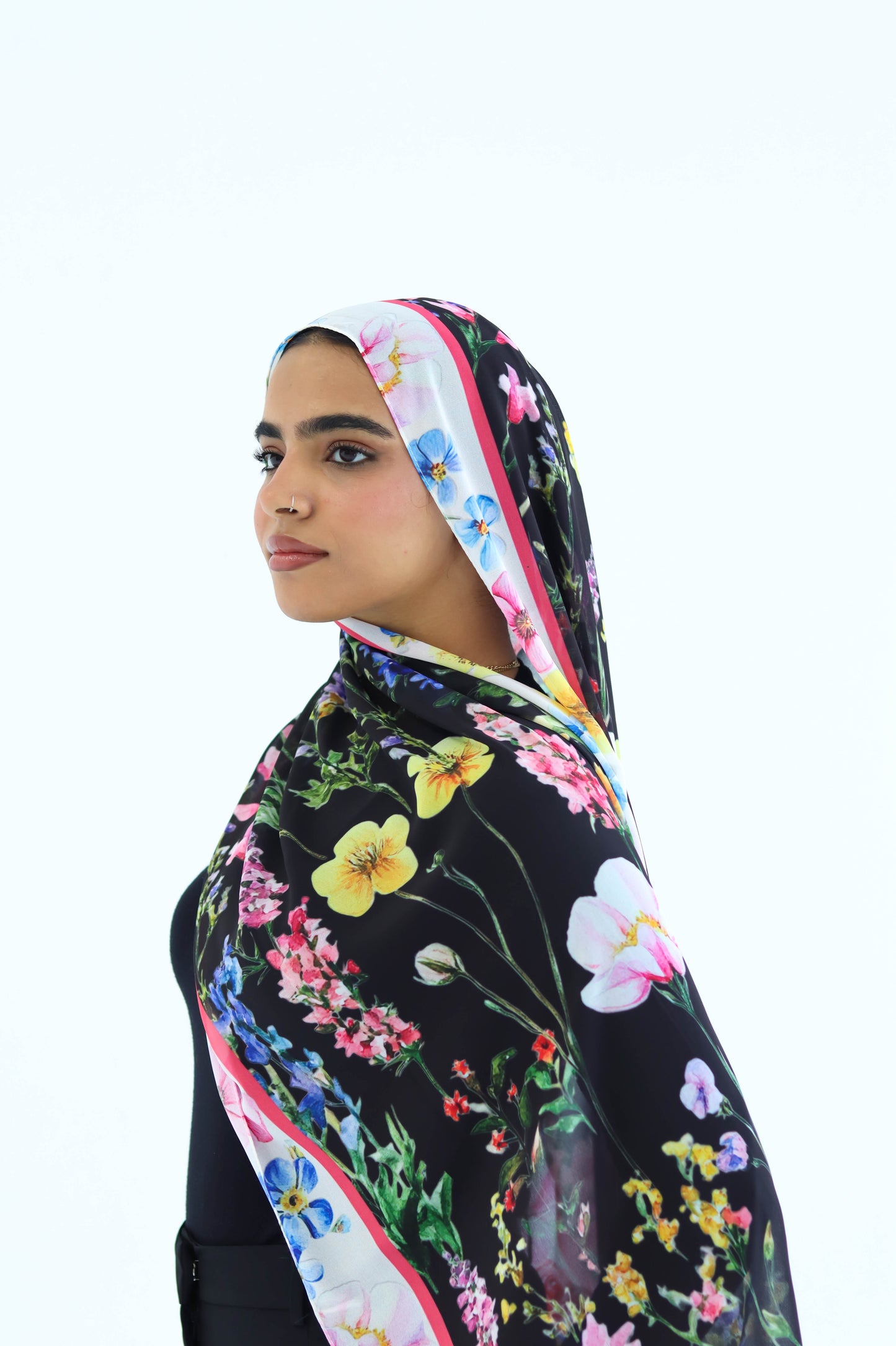 Noir Bloom in chiffon