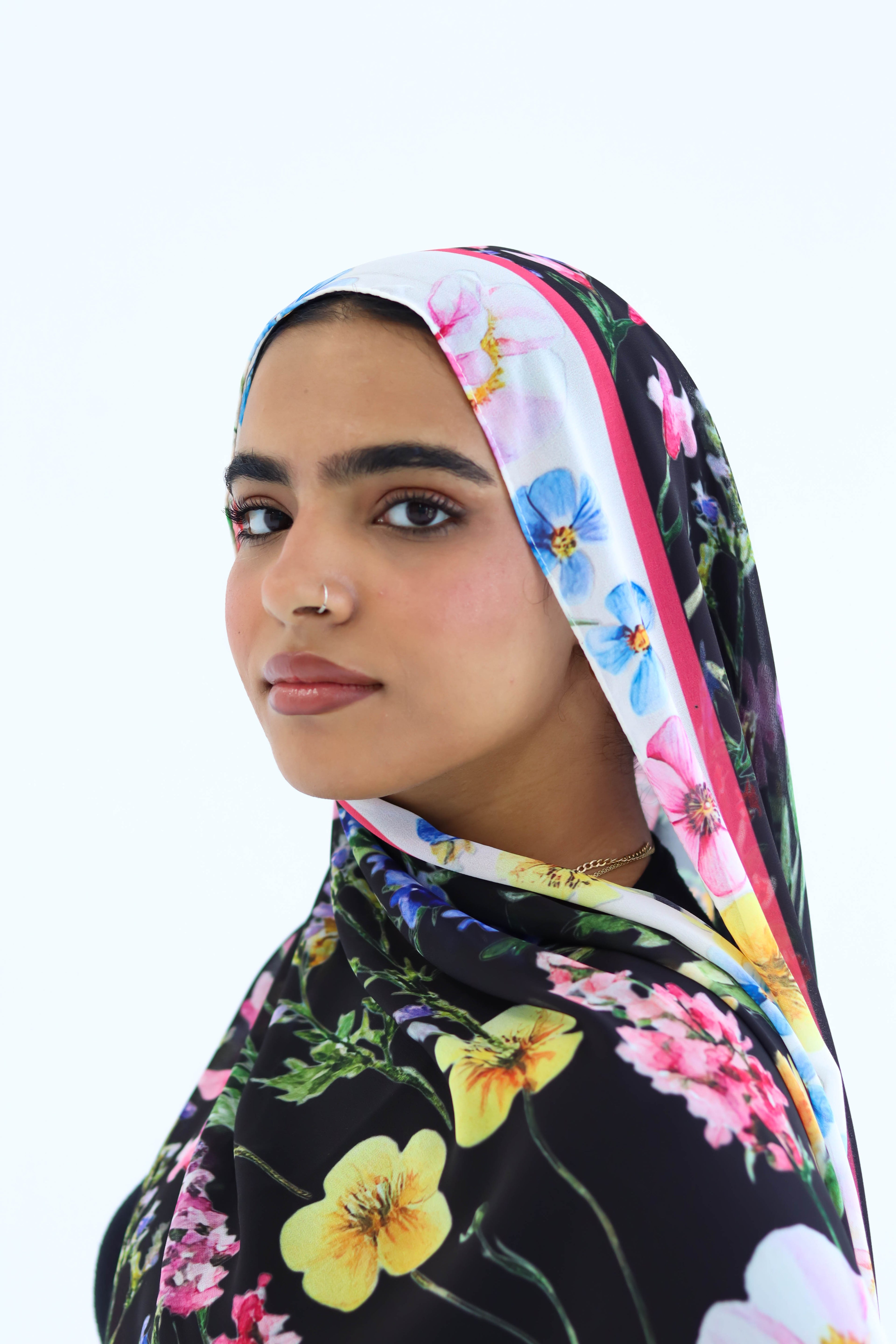 Noir Bloom in chiffon