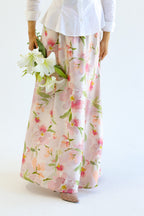 Petal Whisper satin skirt