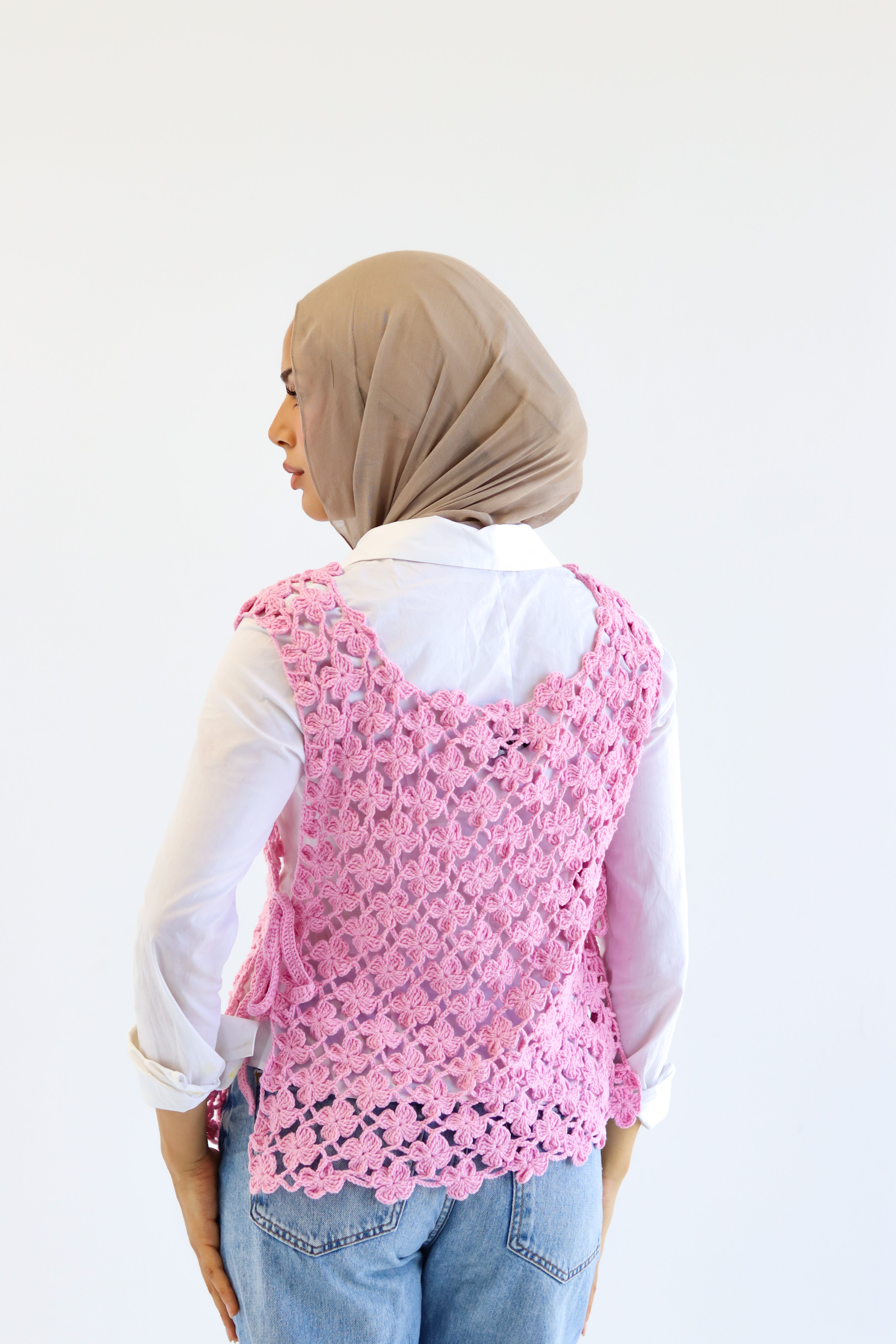 Pink Petals Handmade vest