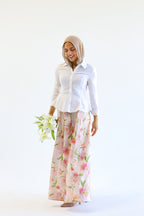 Petal Whisper satin skirt