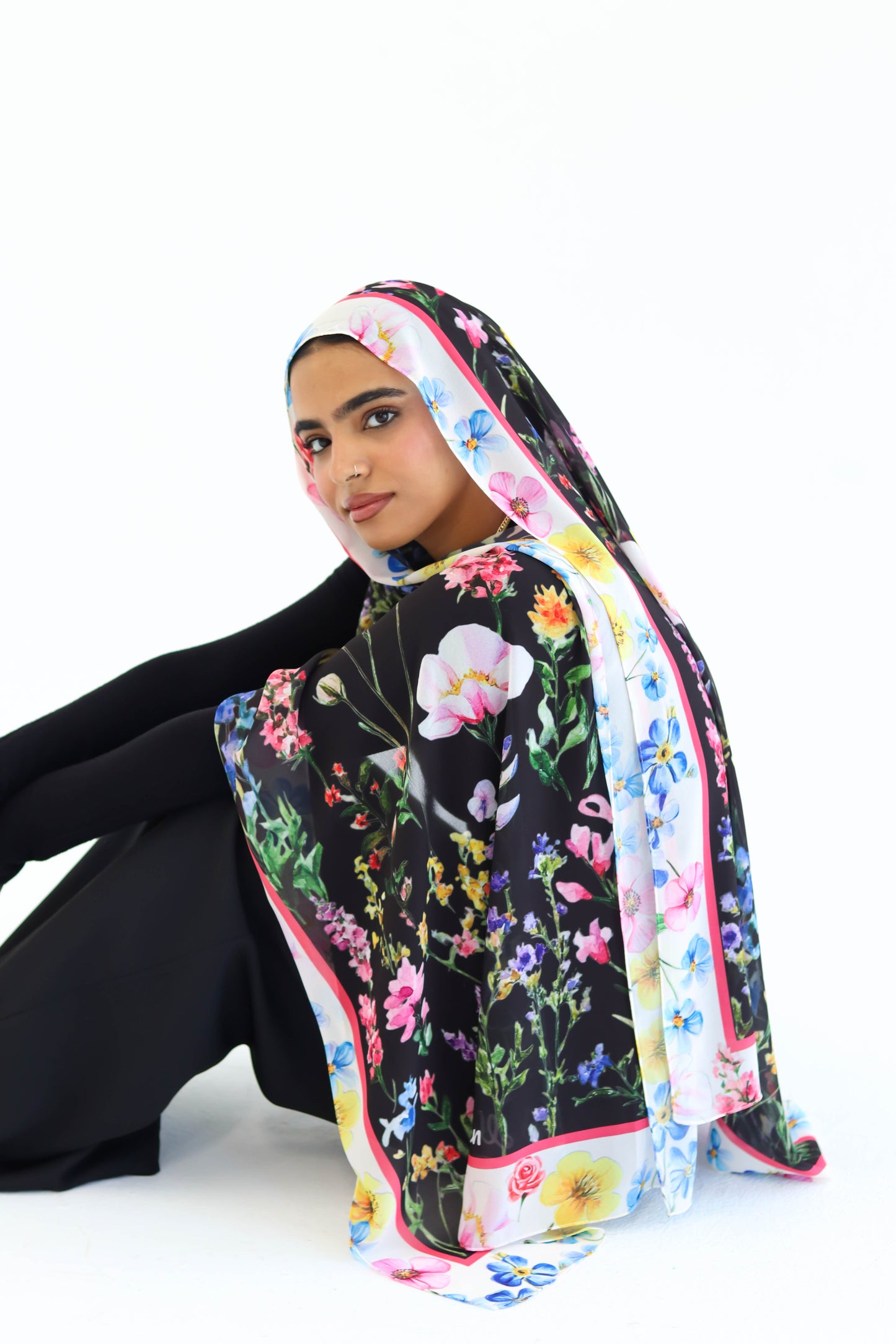 Noir Bloom in chiffon