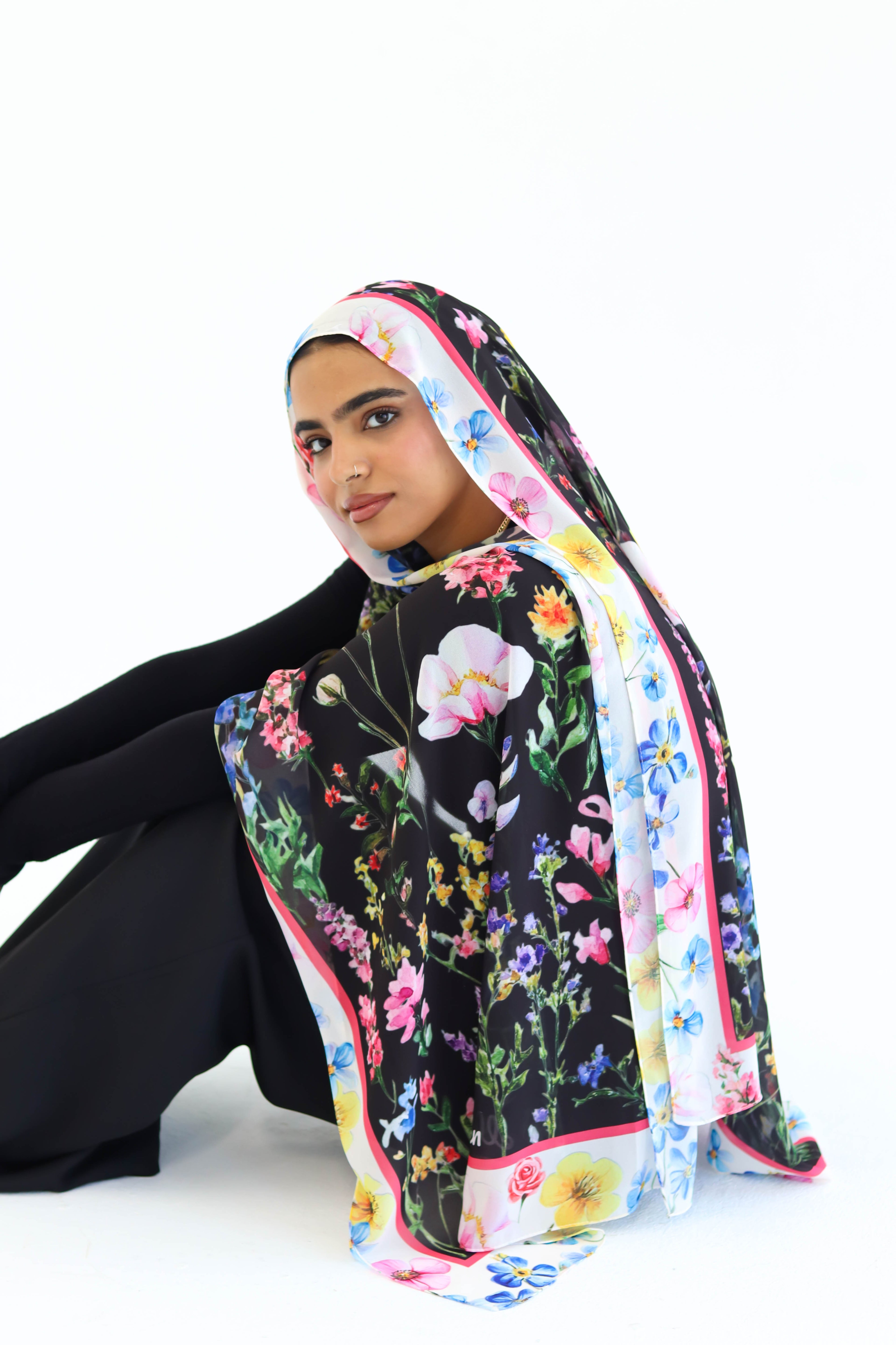 Noir Bloom in chiffon