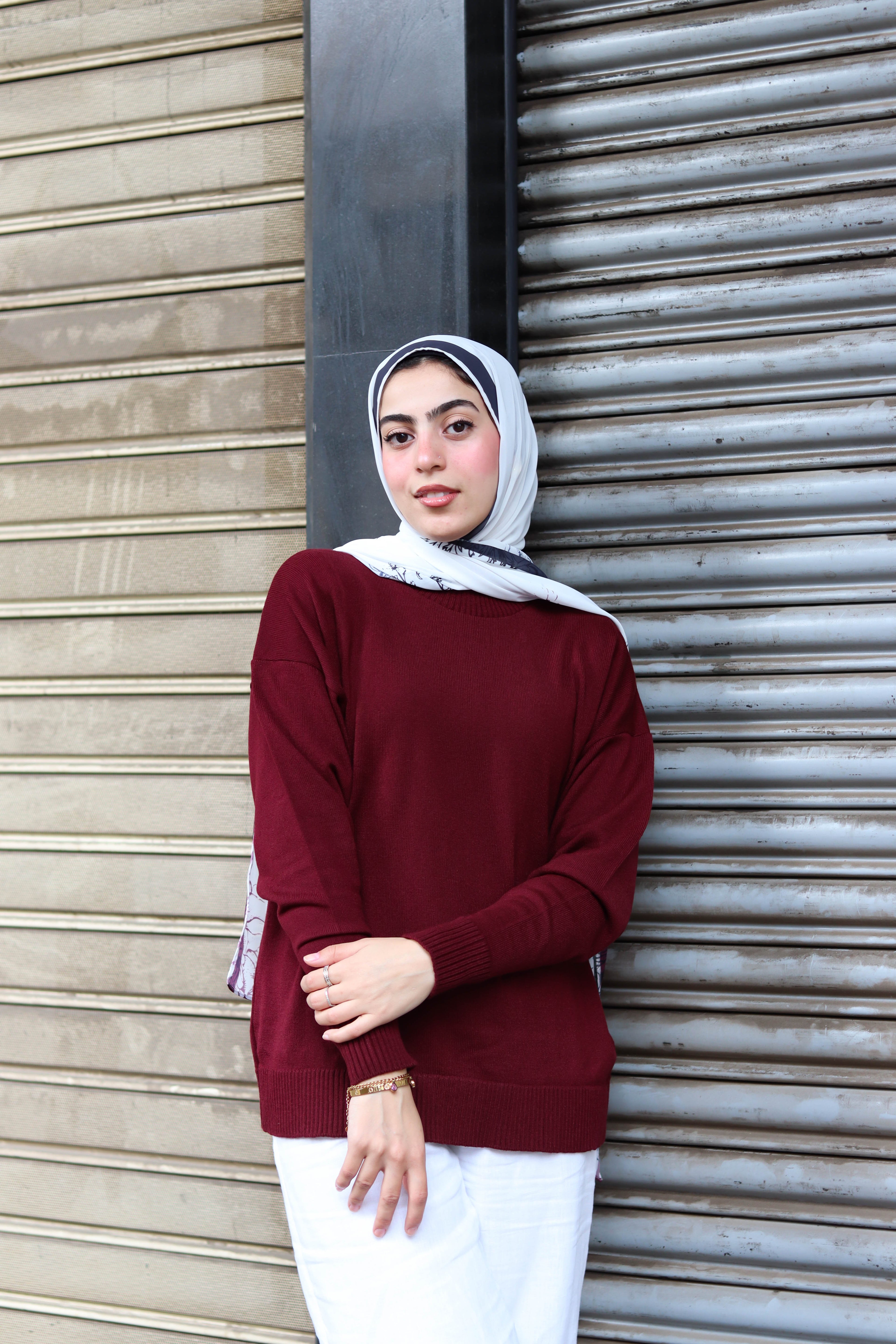 Lina pullover in burgundy