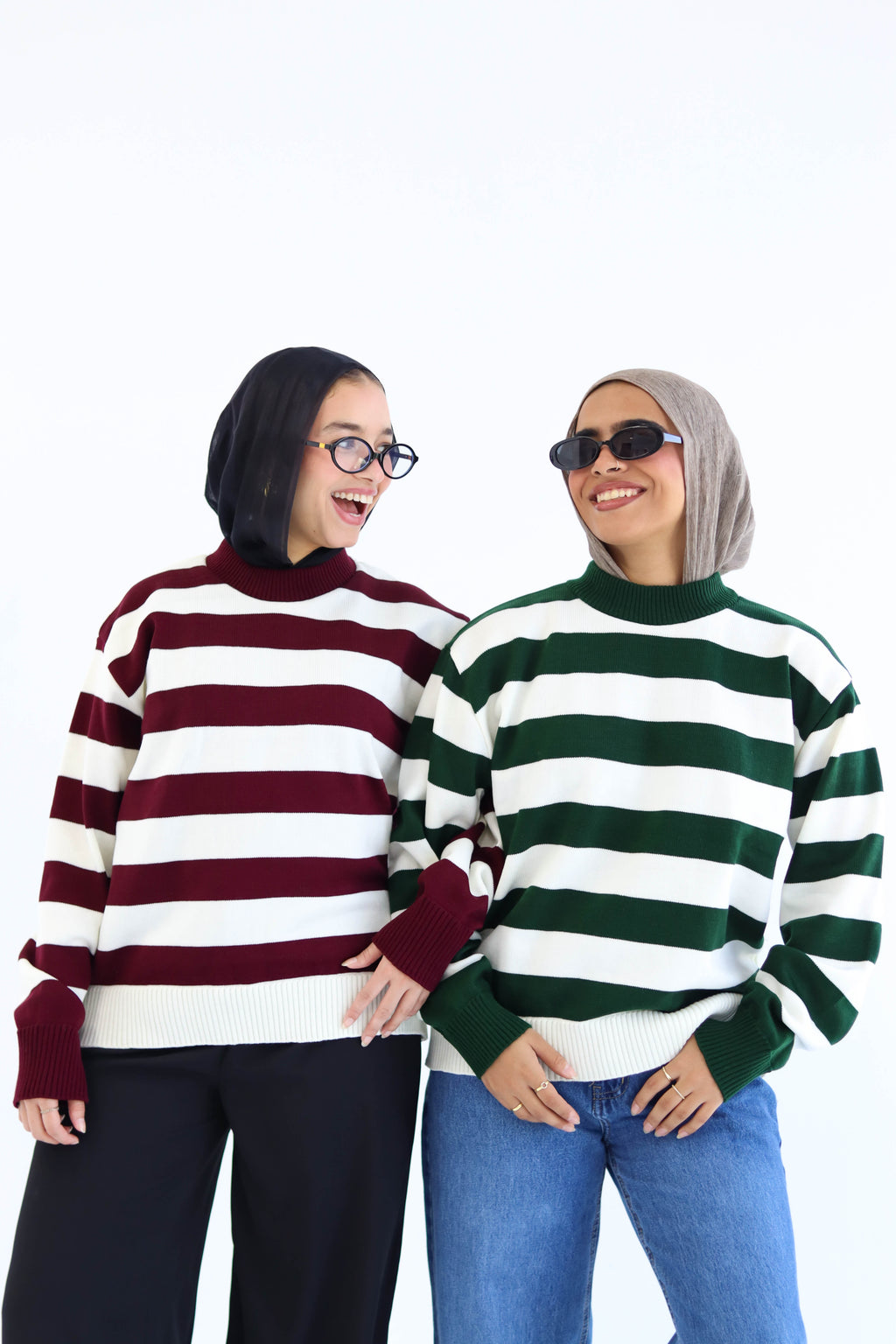Sofi  striped pullover in burgundy