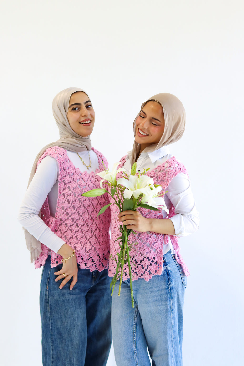 Pink Petals Handmade vest