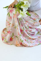 Petal Whisper satin skirt