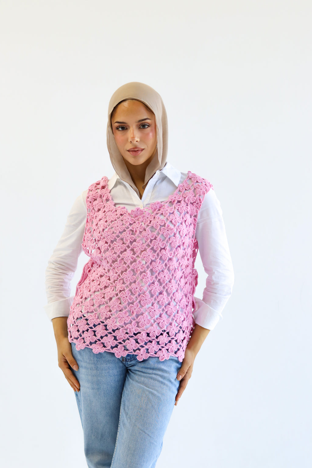 Pink Petals Handmade vest